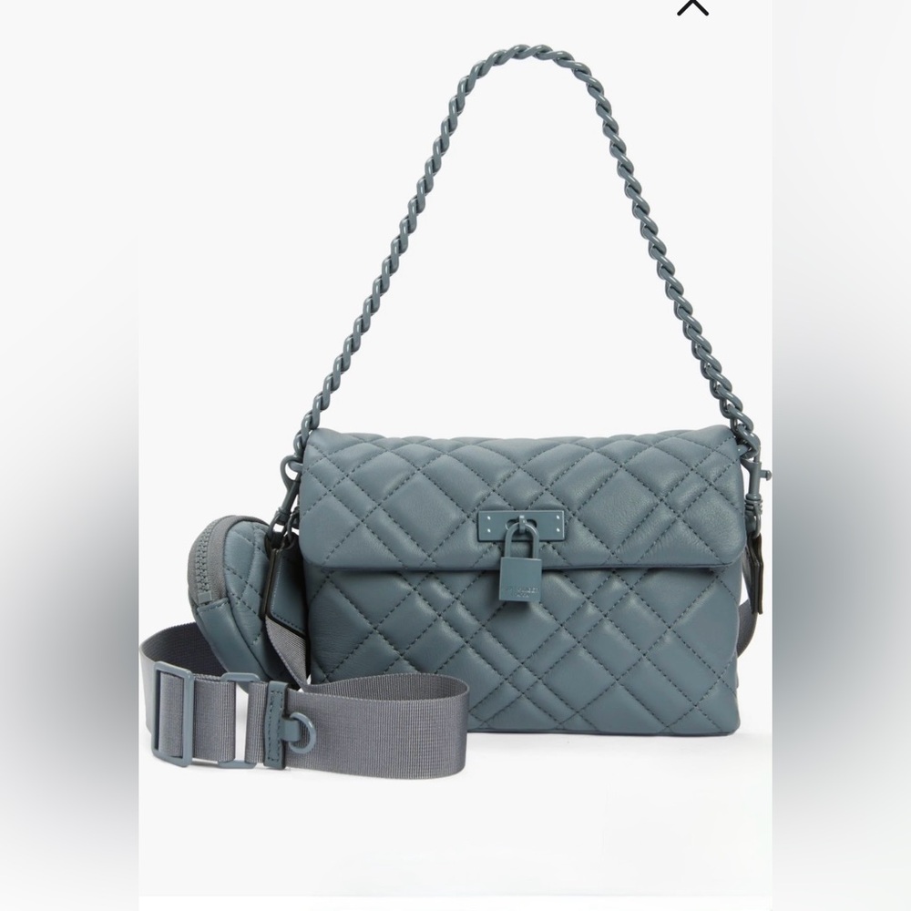 Kurt Geiger London Crossbody Brixton Quilted Mini Drench Shoulder Bag grey